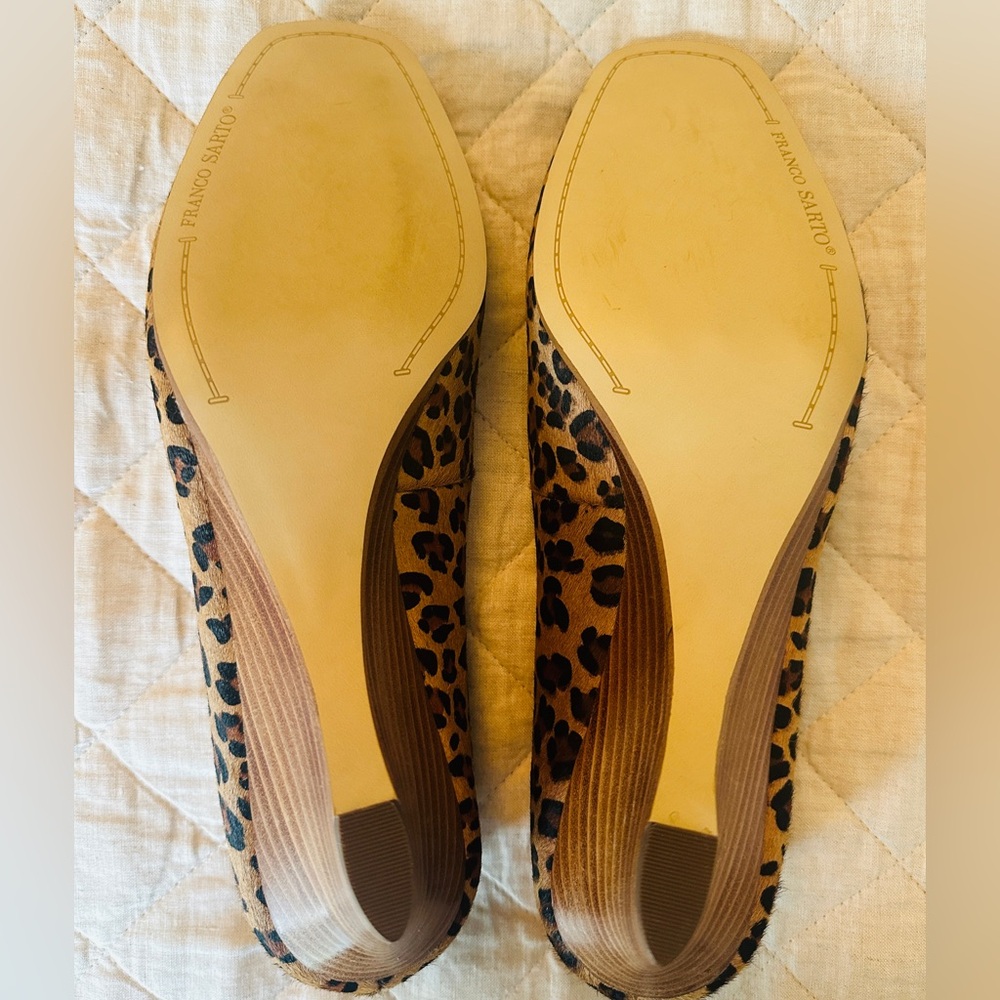 π Franco Sarto Leopard Print Peep Toe Wedges. Size 11, Never worn! πβ¨π€π - Picture 5 of 8